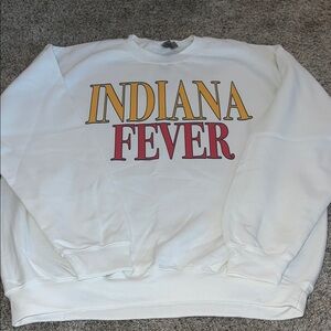 Gildan White Crewneck Sweater with Indiana Fever Design